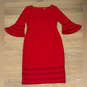 Calvin Klein Bell Sleeve Sheath Dress